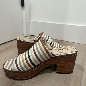 LifeStride Women's Striped Mules - Brown and Cream